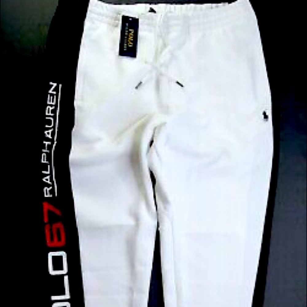 POLO RALPH LAUREN Men's Big & Tall White Multi POLO 67 Double Knit Track Pant